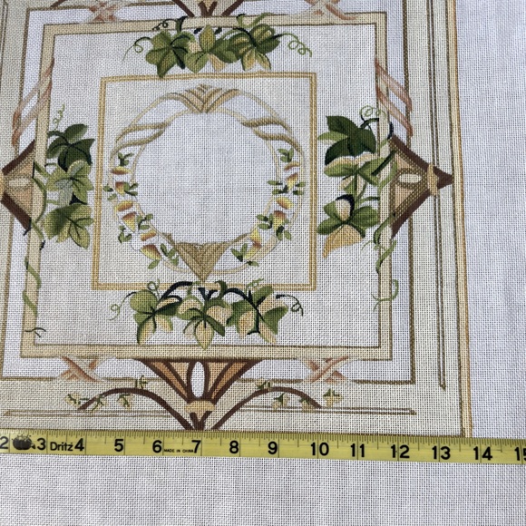 Hand-Painted “Flowers/Ivy” Needlepoint Canvas - Picture 9 of 10